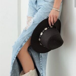 Distressed Light Blue Women's Jeans with side slits